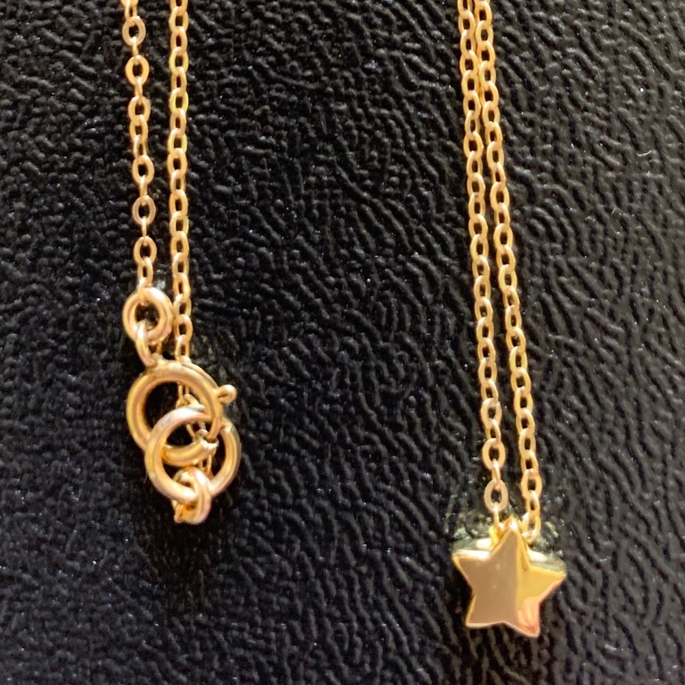 Tiny gold star necklace